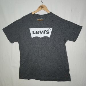 Levi's Men's Heatheted Gray Short Sleeve Tee Shirt With Levi's Logo Size XL